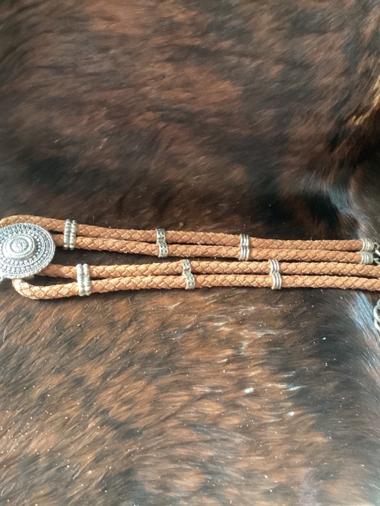 Outstanding Made in Italy Braided Leather Charm Link Belt main image 5
